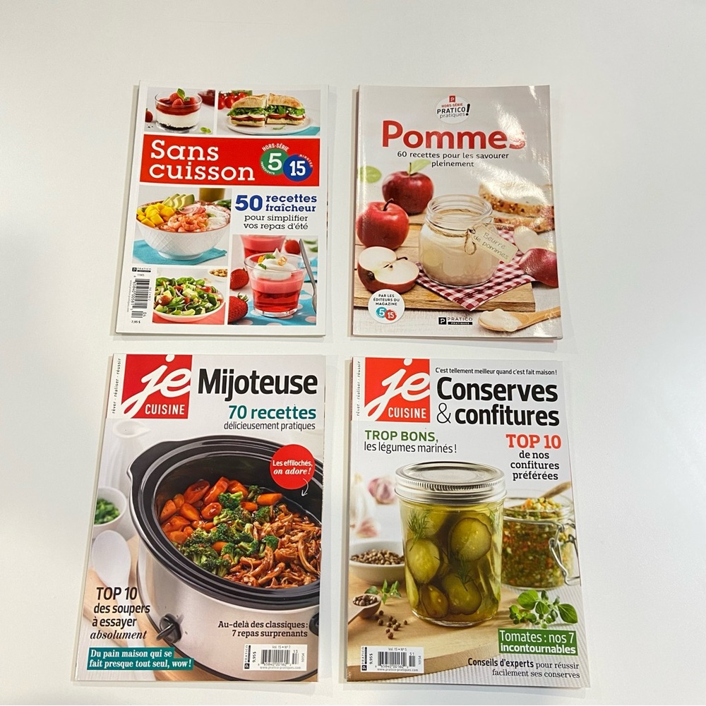 Brand New Je Cuisine &Pratico French Cooking Magazines Bundle Of 4 Recipe Issues